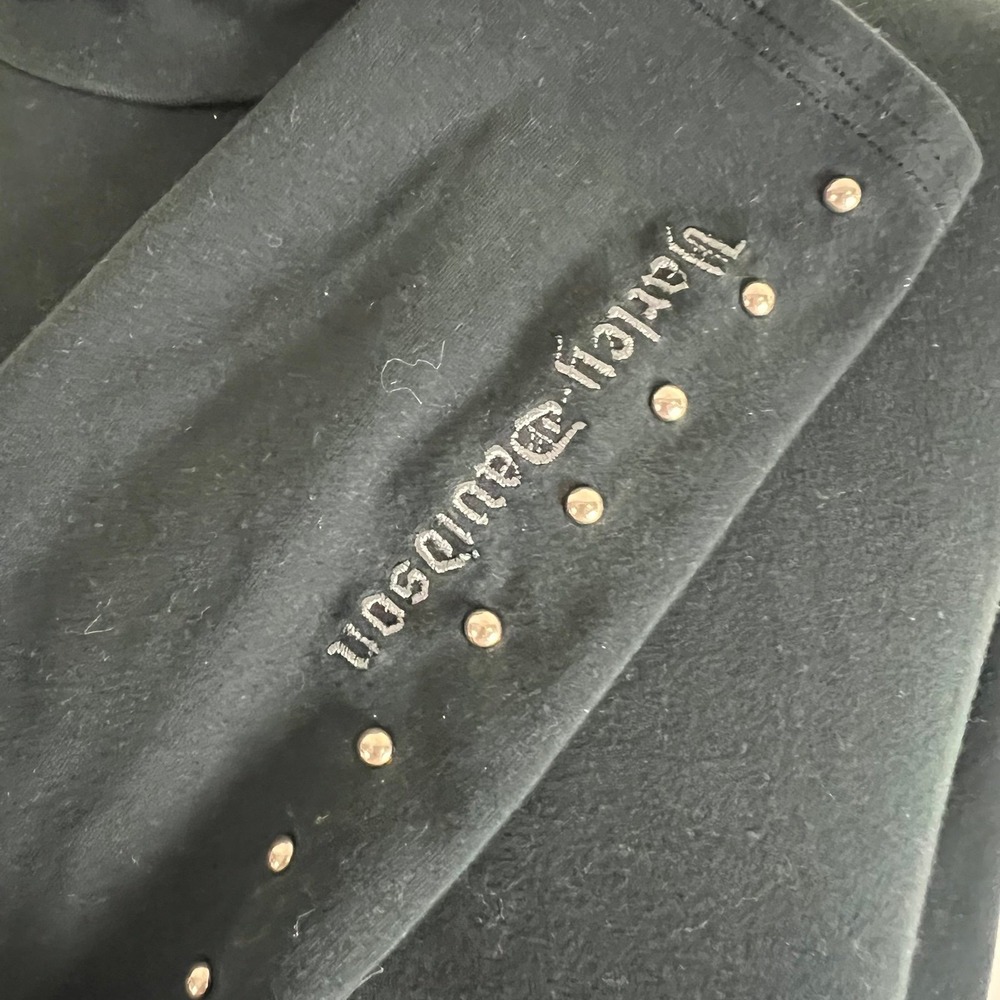 Harley Davidson Sz Med Studded Turtleneck Embroidered Cycle Queen top - Picture 3 of 9